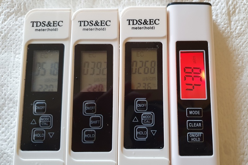 gros problèmes testeurs tds ec dans la même eau après calibrage